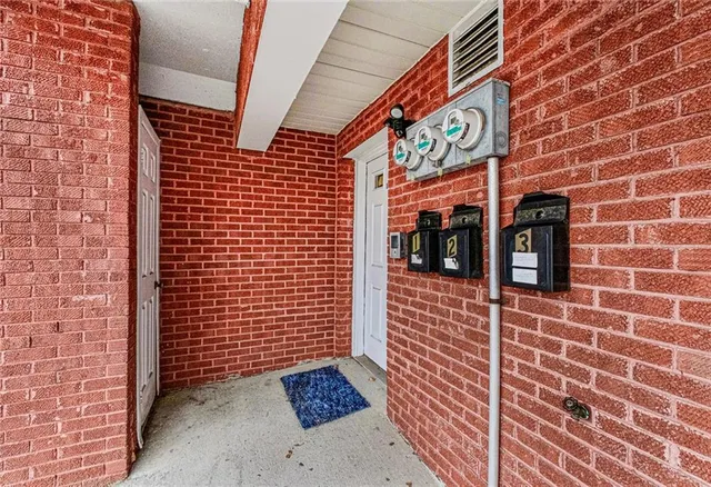 a view of a brick building