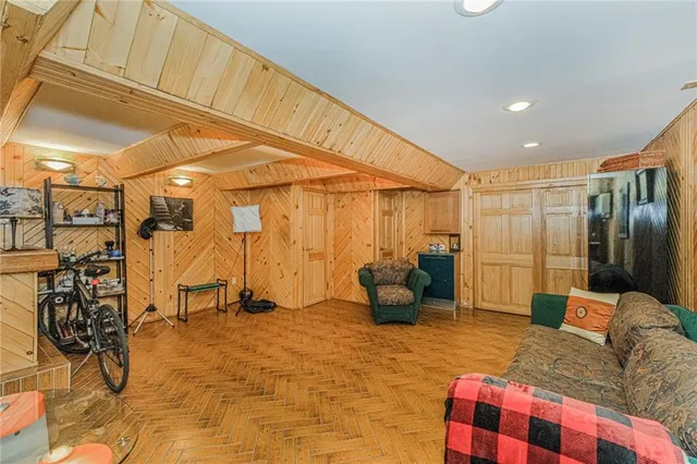 a living room with furniture