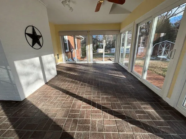 a front view of a house with a space