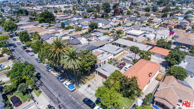 an aerial view of a city with lots of residential buildings