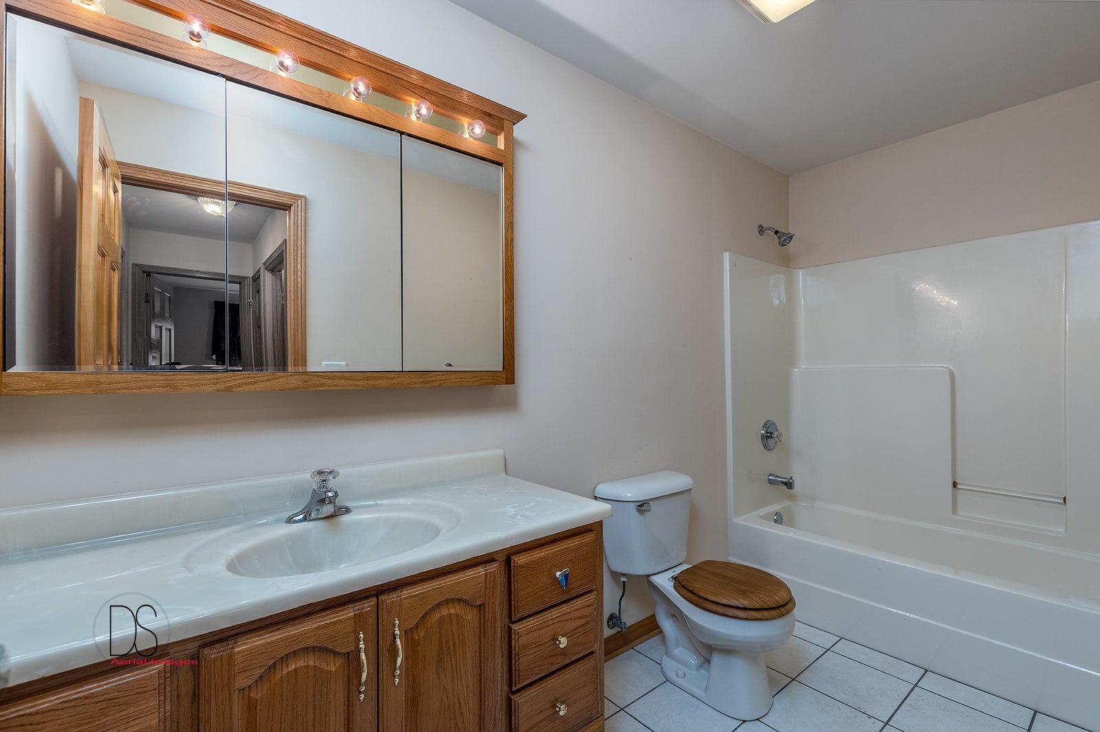 3976 East 2259th Road Serena, IL 60549 - Photo 12 of 24 a bathroom with a granite countertop sink a toilet and a bathtub