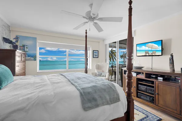 a bed room with a bed and a television