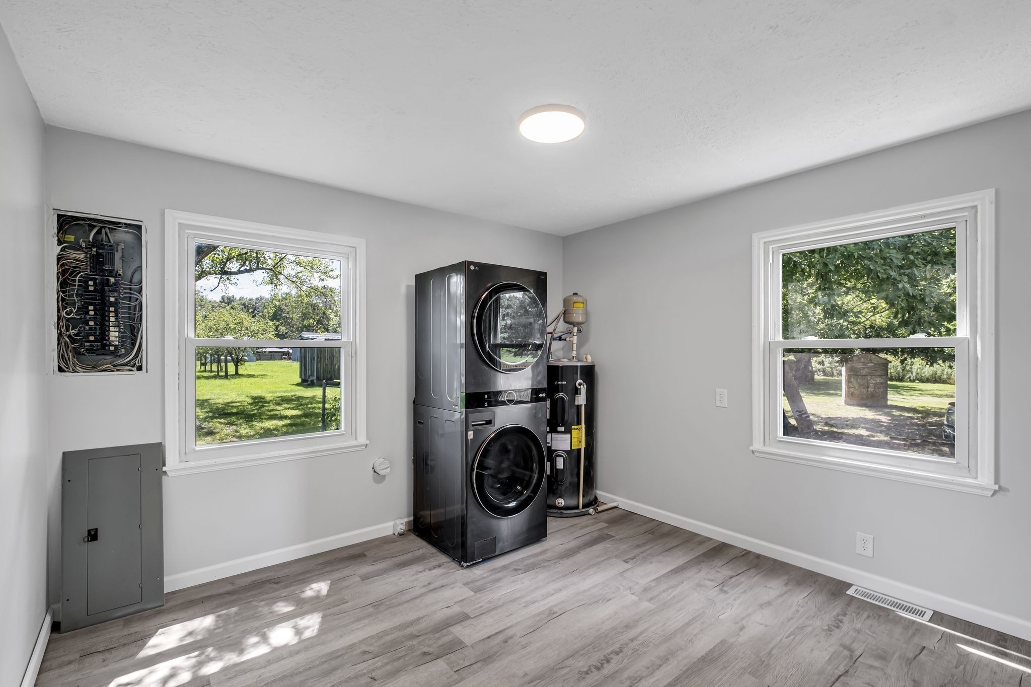 3289 Buffalo Road Ethridge, TN 38456 - Photo 20 of 45 a view of workspace with window wooden floor and windows