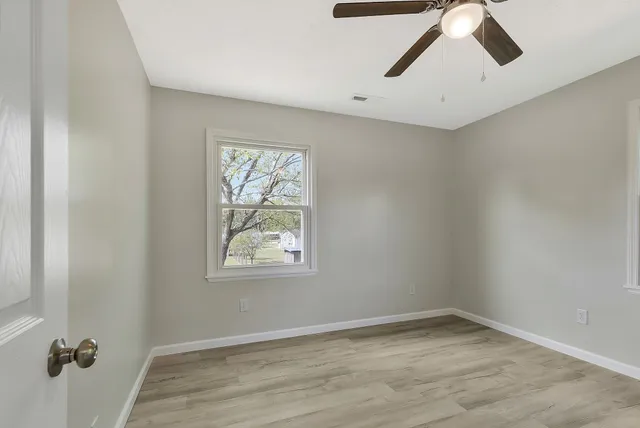 an empty room with a window