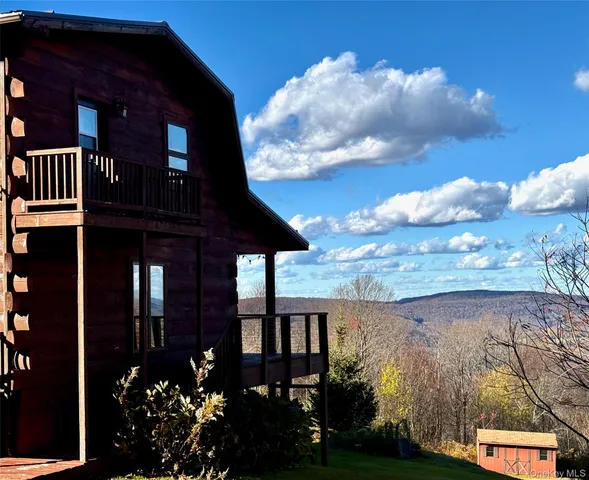 a view of a lake with a mountain