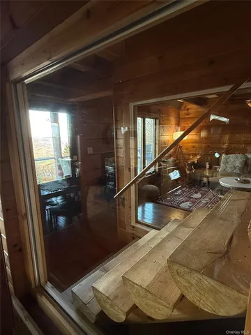 a view of balcony with couch