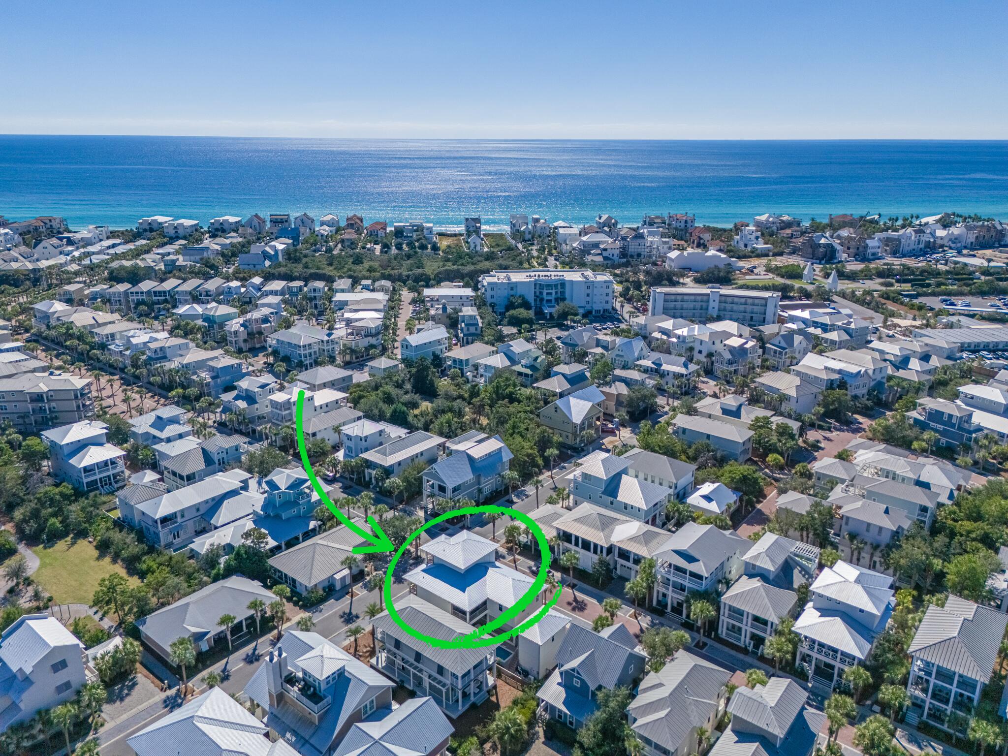 342 Beach Bike Way Inlet Beach Inlet Beach, FL 32461 - Photo 2 of 77 an aerial view of a city with lots of residential buildings and mountain view in back