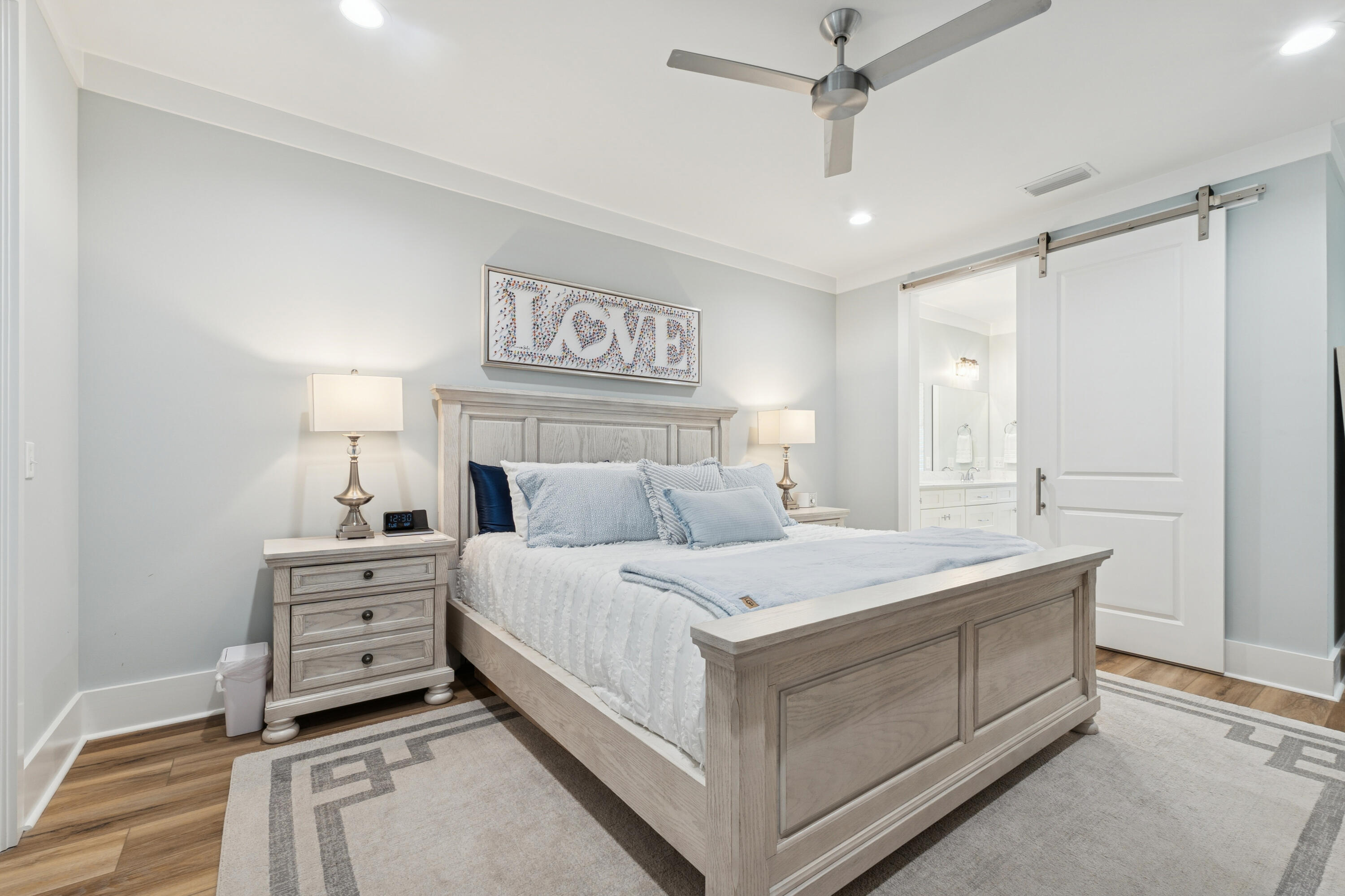 342 Beach Bike Way Inlet Beach Inlet Beach, FL 32461 - Photo 30 of 77 a bedroom with a bed and a ceiling fan