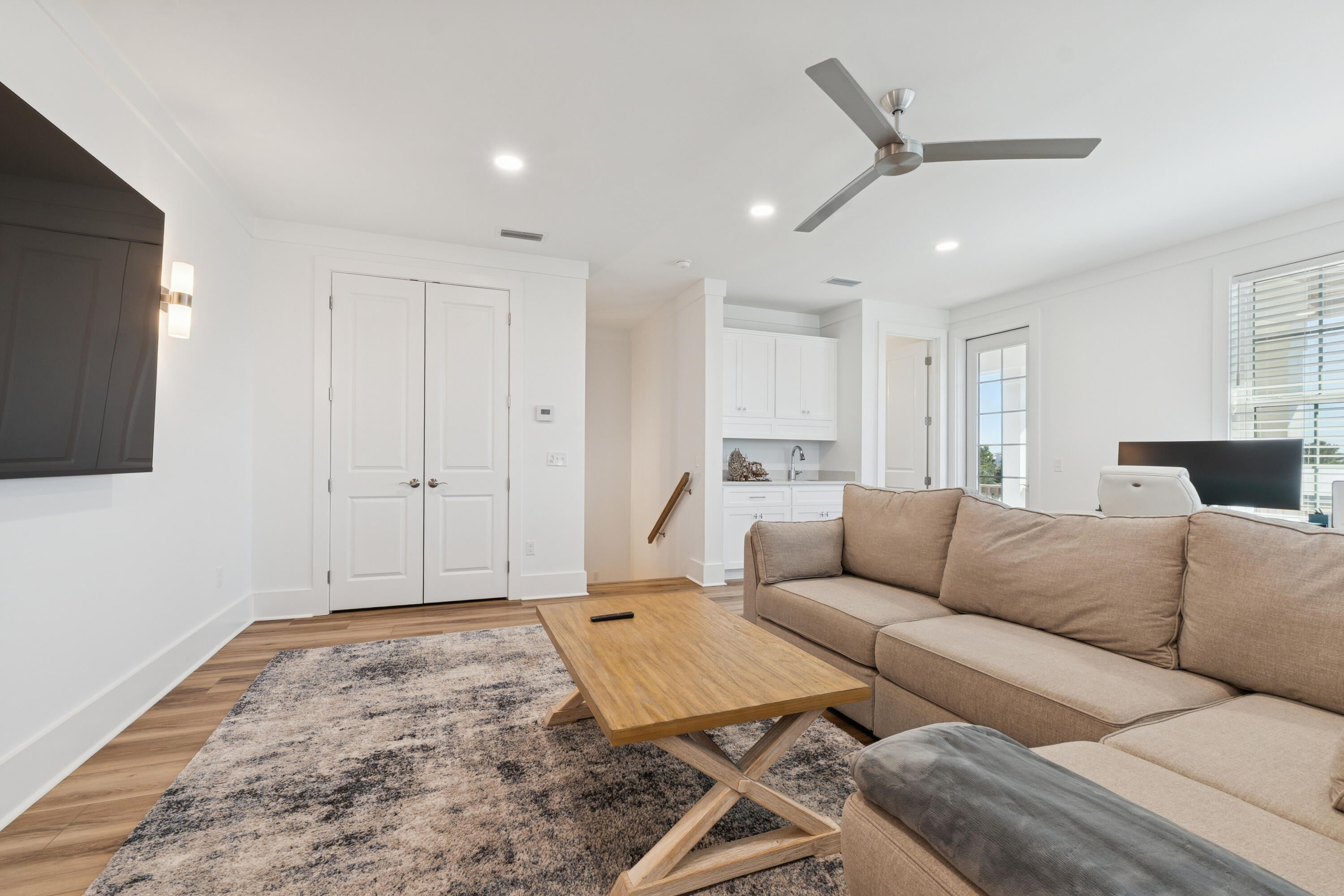 342 Beach Bike Way Inlet Beach Inlet Beach, FL 32461 - Photo 53 of 77 a living room with furniture and a flat screen tv