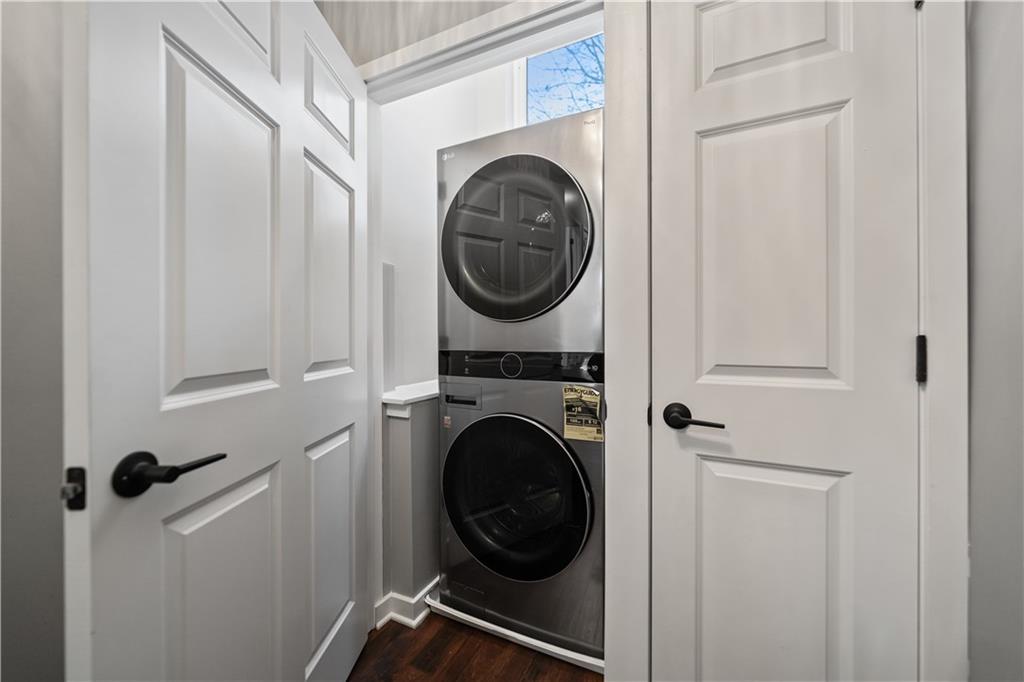 111 Hemlock Street Pittsburgh, PA 15212 - Photo 22 of 50 The upstairs hallway boasts one of two laundry areas! Behind those doors are a full sized washer and dryer! You could also choose to add another washer and dryer in the lower level. This set of a brand new washer and dryer are being sold with the property! No need to spend extra! You're all set to move in!Also, the door to the right houses the second furnace for the property. This allows for efficient heating and cooling. The second floor furnace heats the second and third floor.