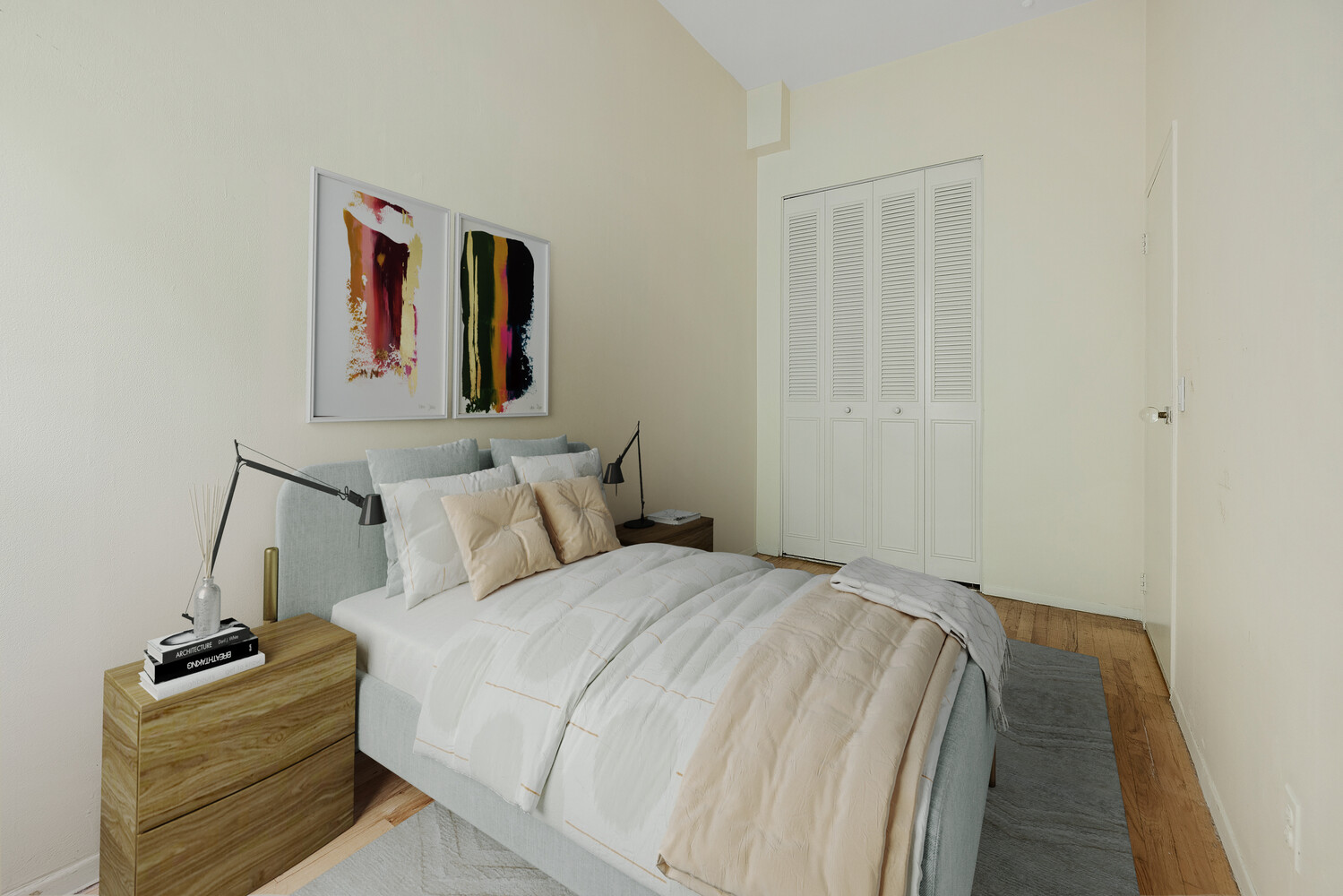 359 West 30th Street, Unit 2B Manhattan, NY 10001 - Photo 10 of 16 a bedroom with a bed and a window