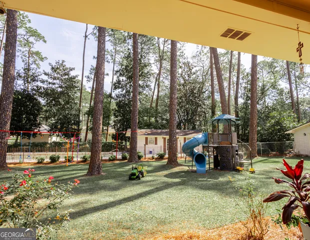 a view of outdoor space with garden