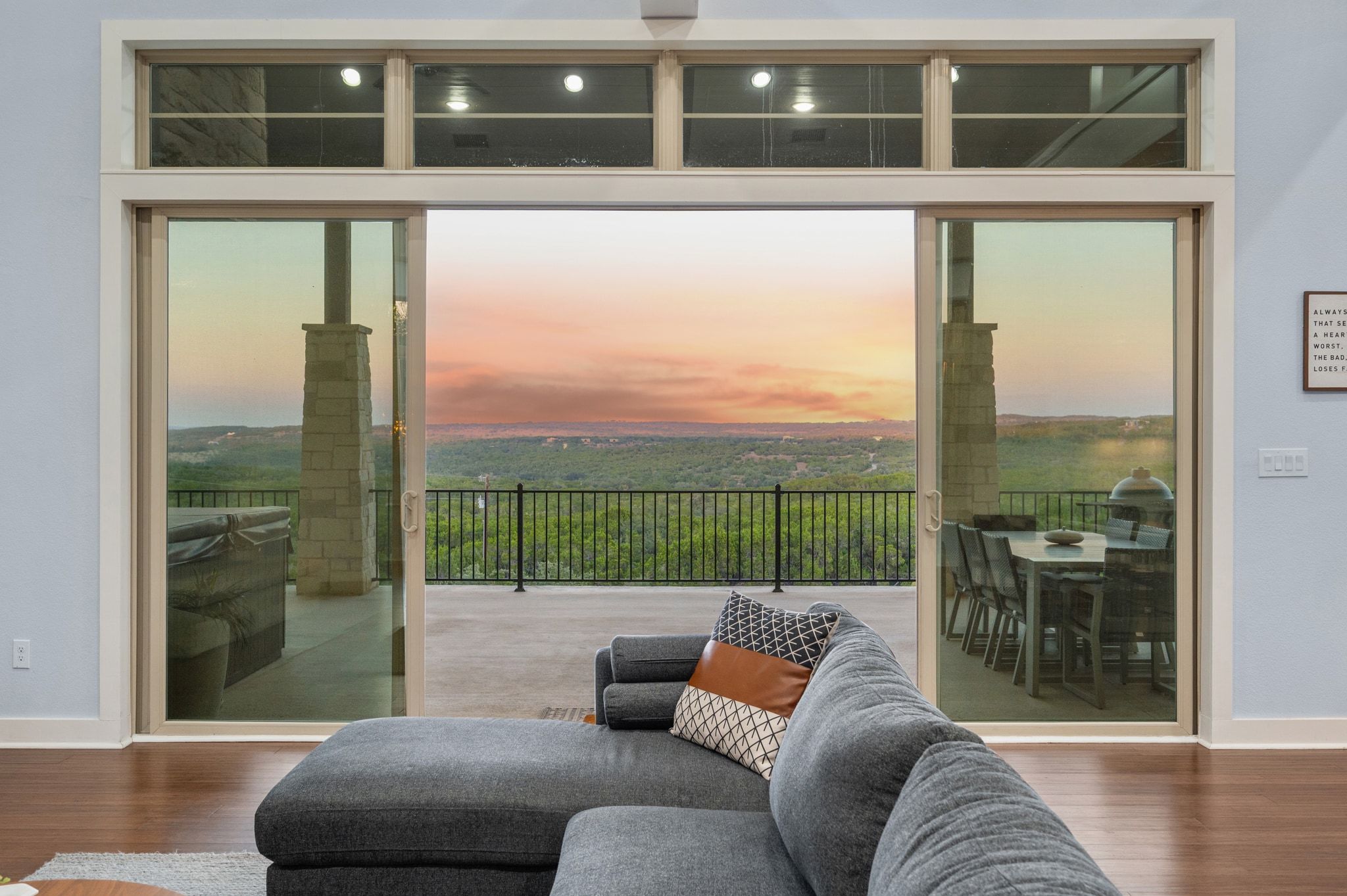 1821 Overland Stage Road Dripping Springs, TX 78620 - Photo 6 of 39 a living room with a couch and a floor to ceiling window