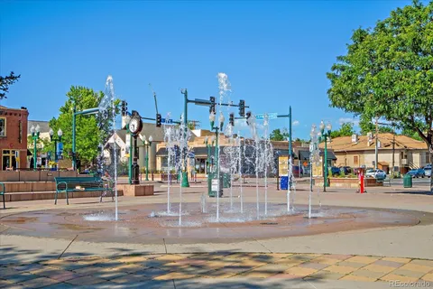 a view of a chairs and tables in patio