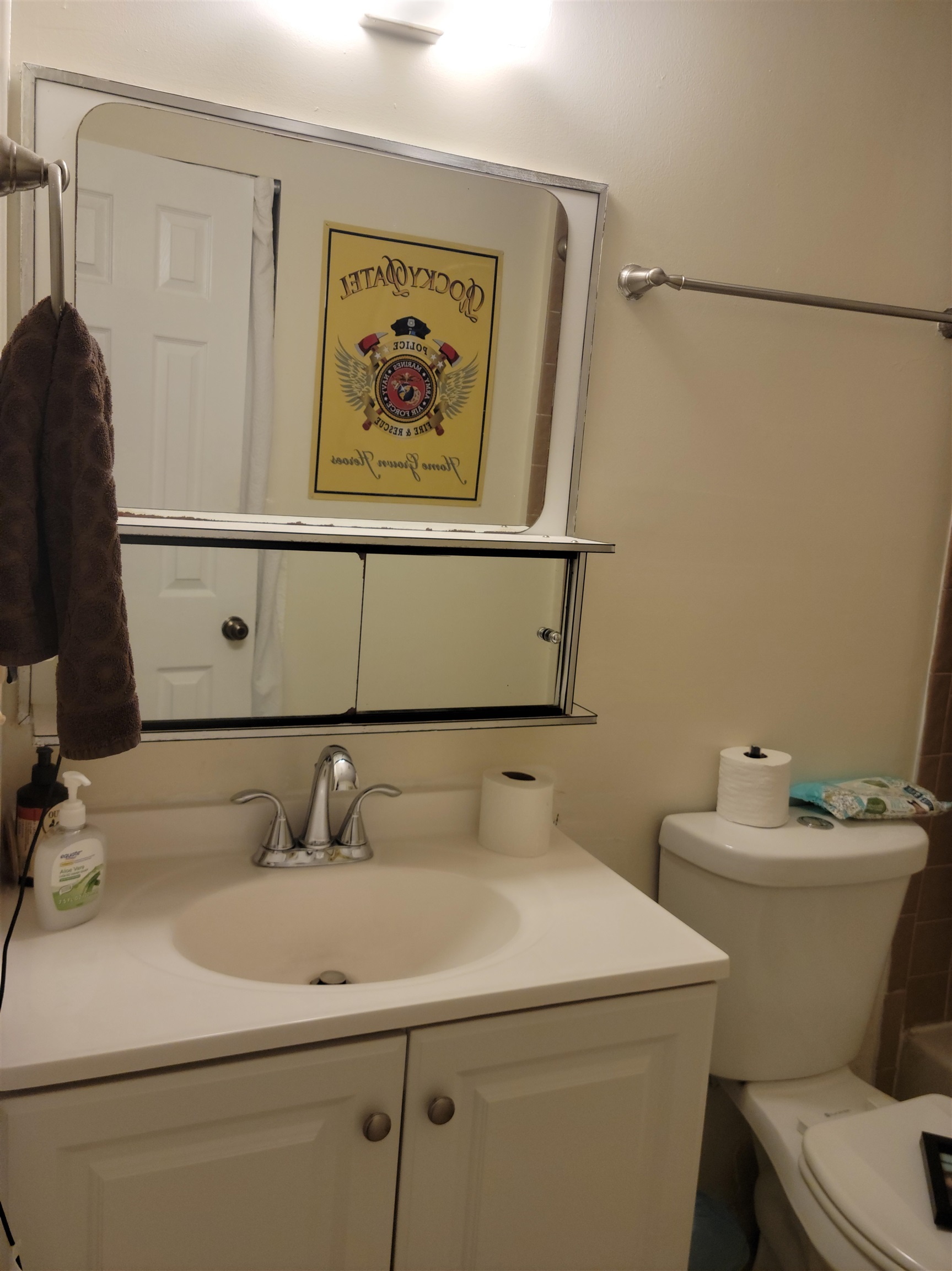 1000 South Winterhawk Drive, Unit D St. Augustine, FL 32086 - Photo 6 of 6 a bathroom with a sink and mirror with toilet