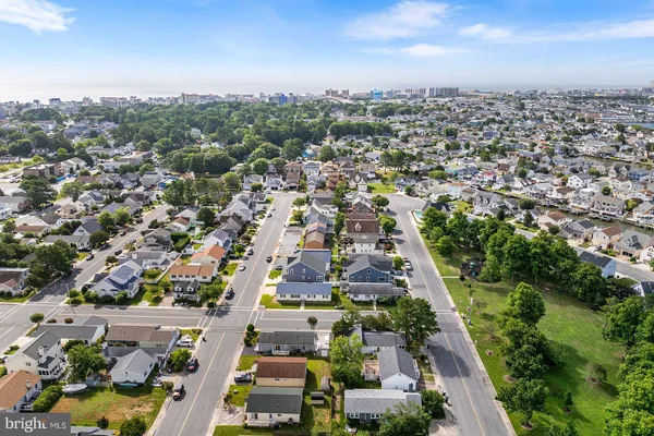 an aerial view of a city with lots of residential buildings