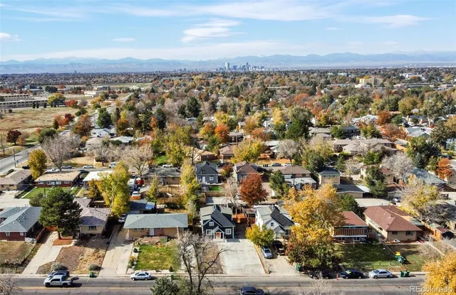 an aerial view of multiple house