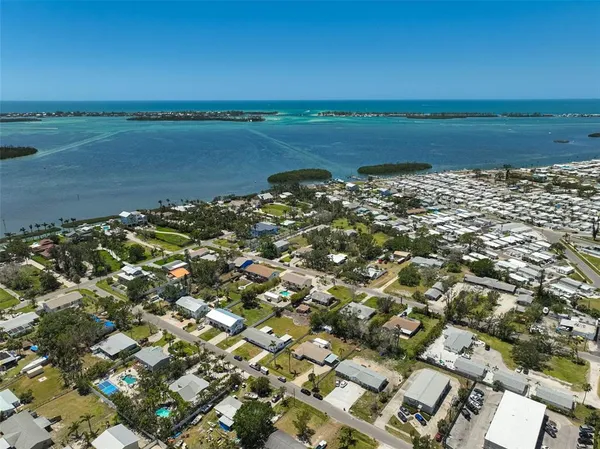 a view of a lake from a yard