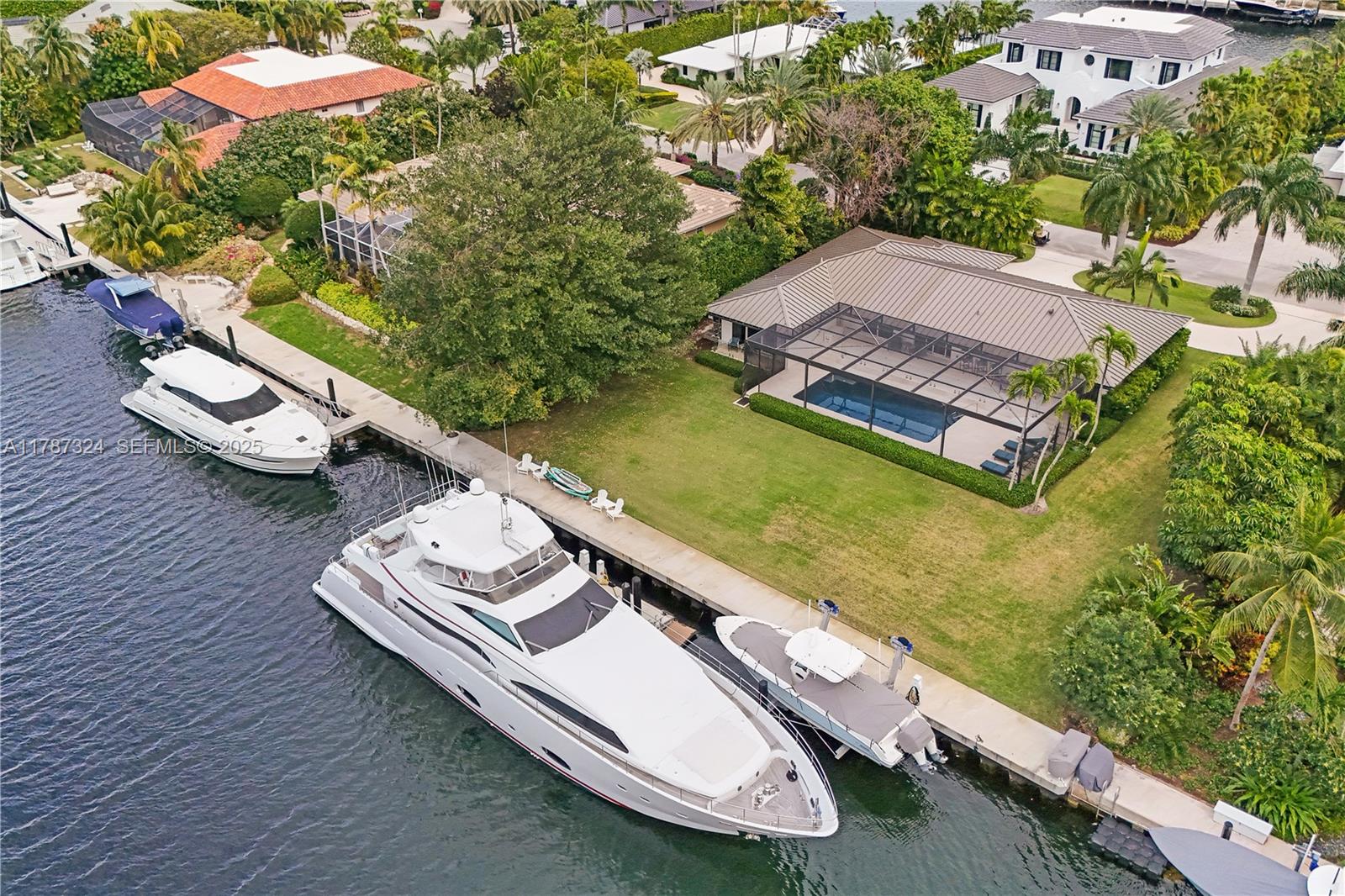 an aerial view of a house
