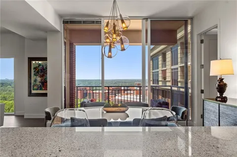 a living room with furniture