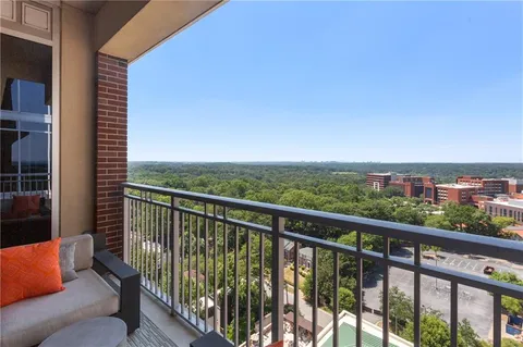 a view of city from a balcony