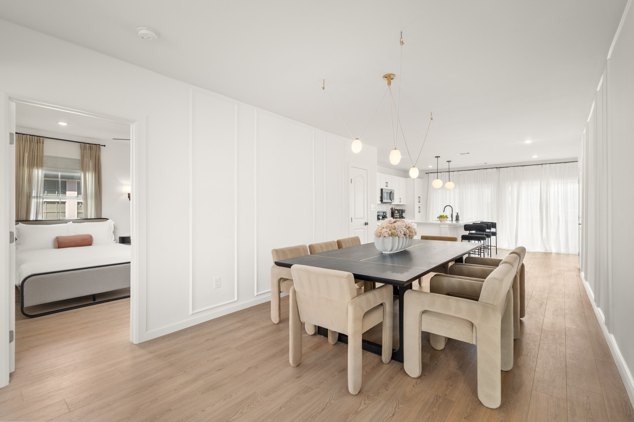2413 Isabella Street Houston, TX 77004 - Photo 29 of 50 a view of a dining room with furniture and wooden floor