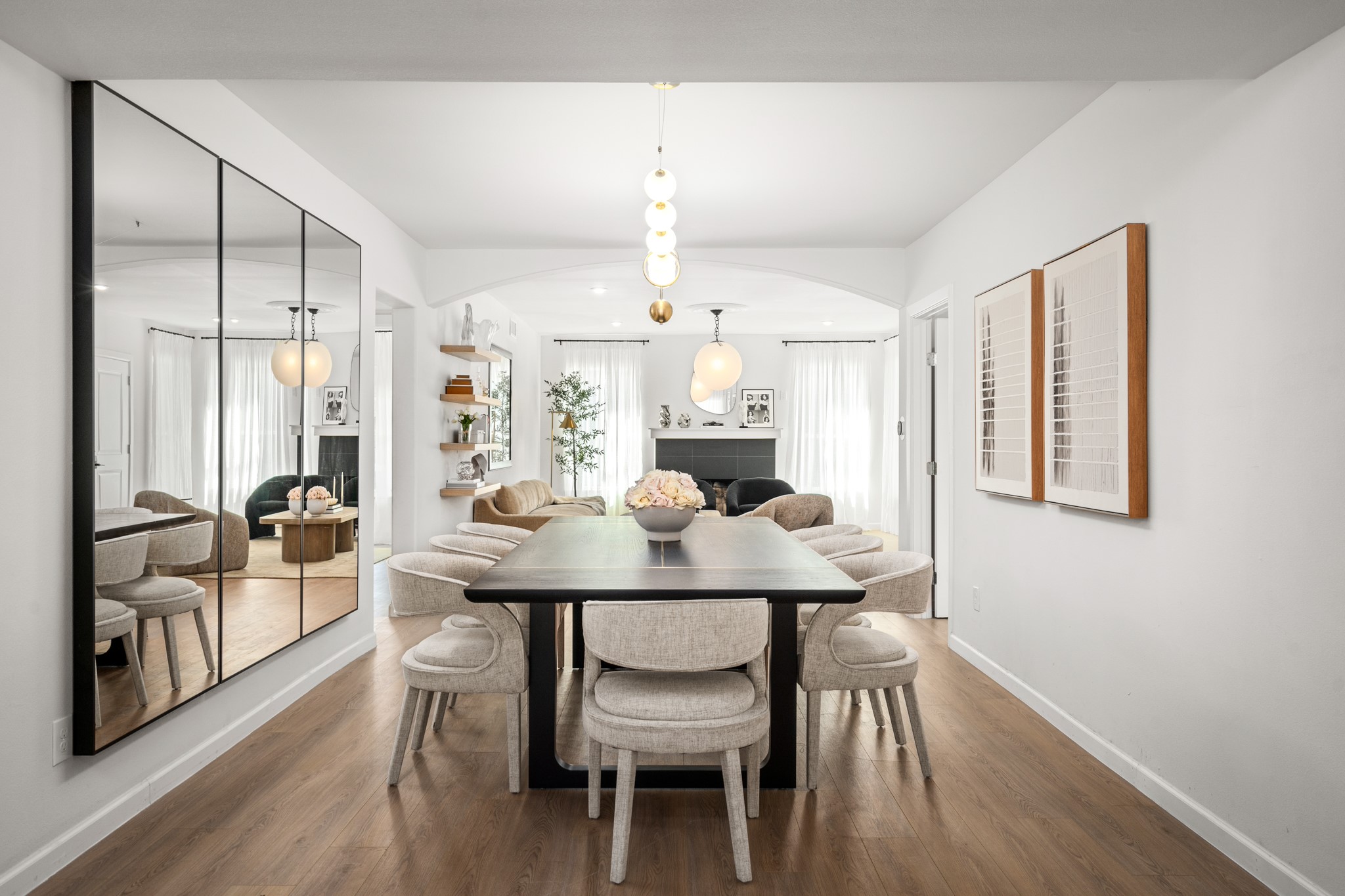 2413 Isabella Street Houston, TX 77004 - Photo 10 of 50 a view of a a dining room with furniture window and wooden floor