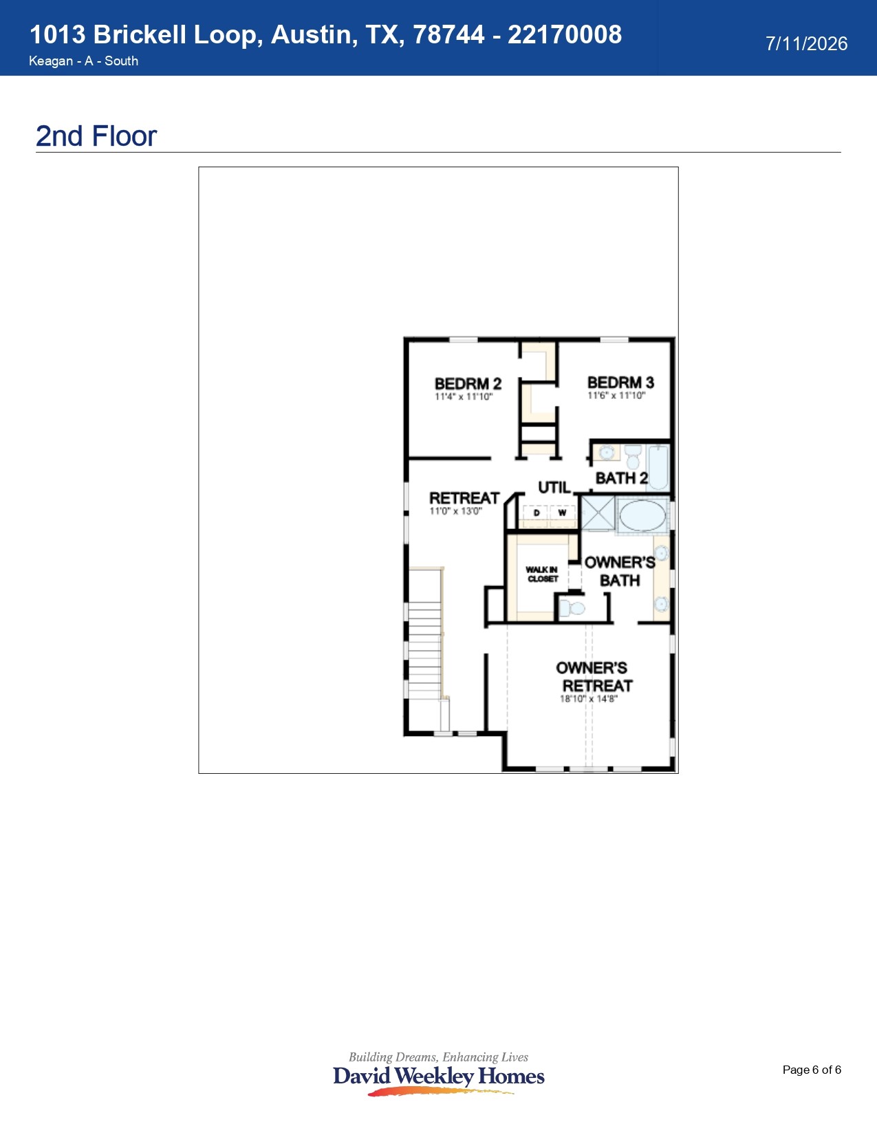 1013 Brickell Loop Austin, TX 78744 - Photo 17 of 17 Floor Plan - 2nd Floor