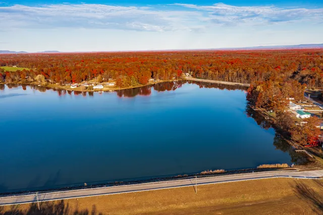 a view of a city and lake view