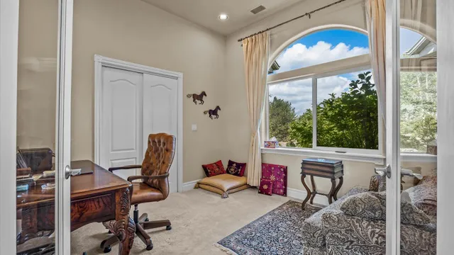 a view of a workspace with a window