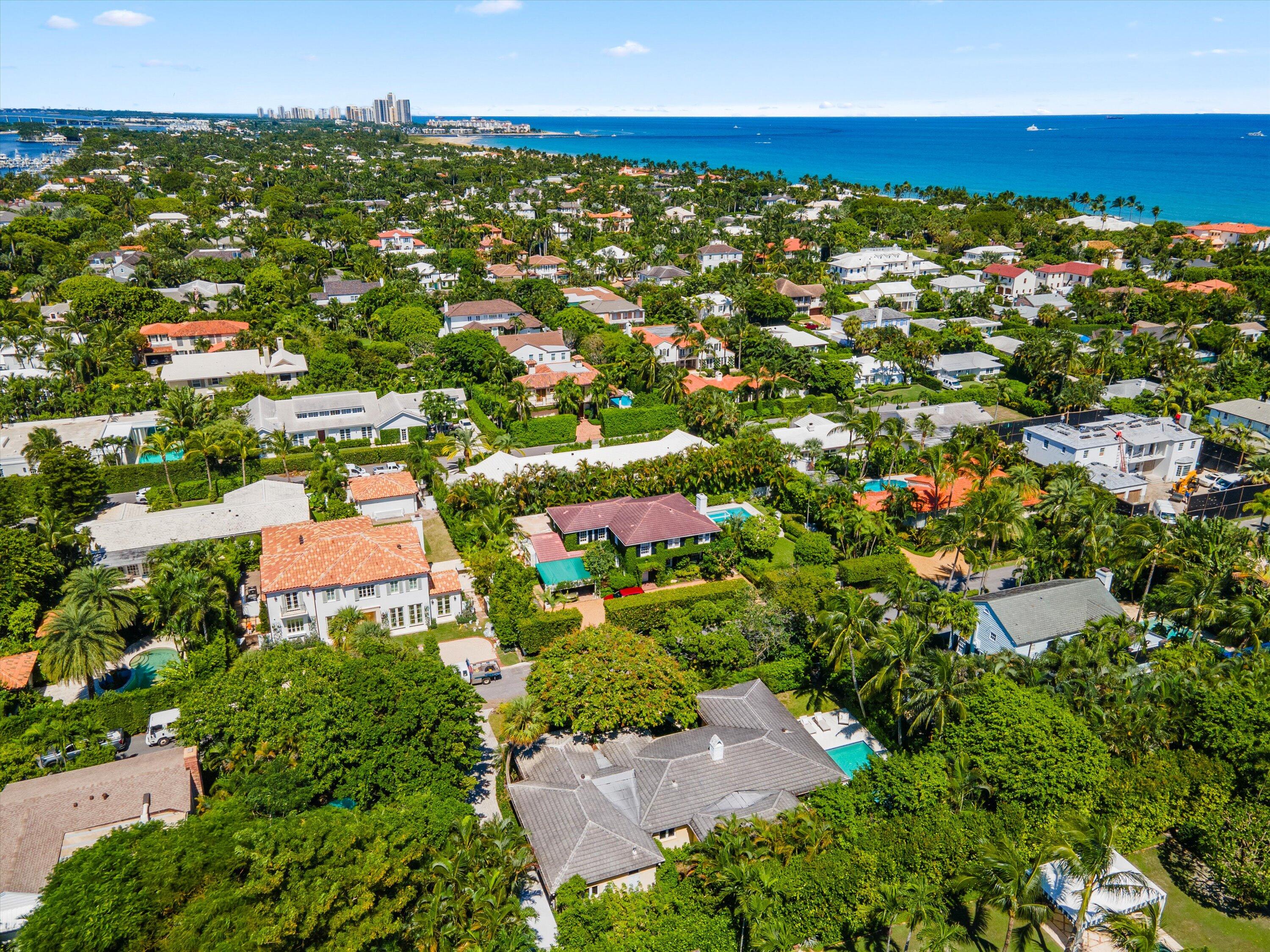 274 Monterey Road Palm Beach, FL 33480 - Photo 4 of 11 an aerial view of residential houses with outdoor space and trees all around