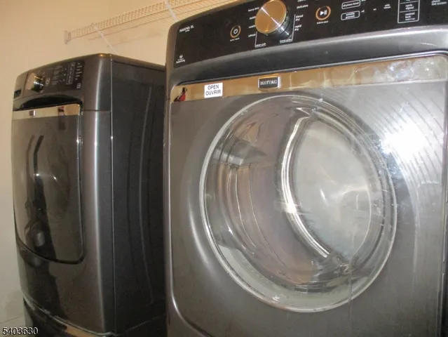 a close view of washer and dryer