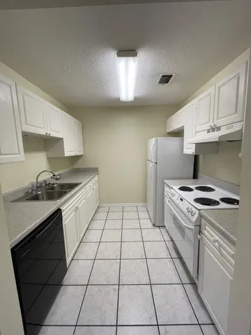 a kitchen with a stove a sink and a refrigerator