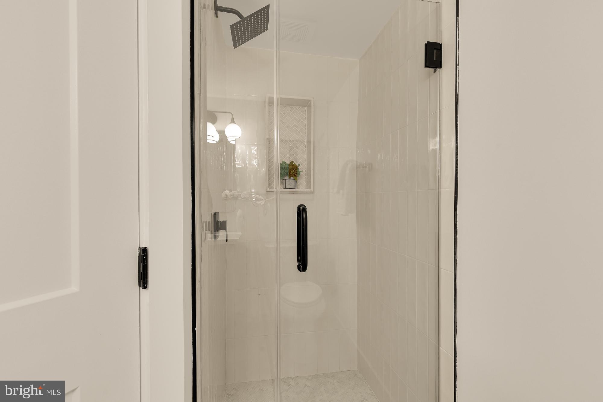 1710 2nd Street Northwest Washington, DC 20001 - Photo 36 of 37 Sleek glass shower in modern design.