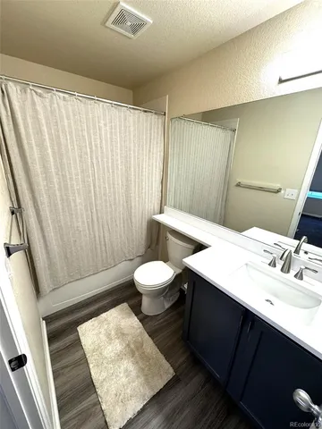 a bathroom with a sink a toilet and vanity