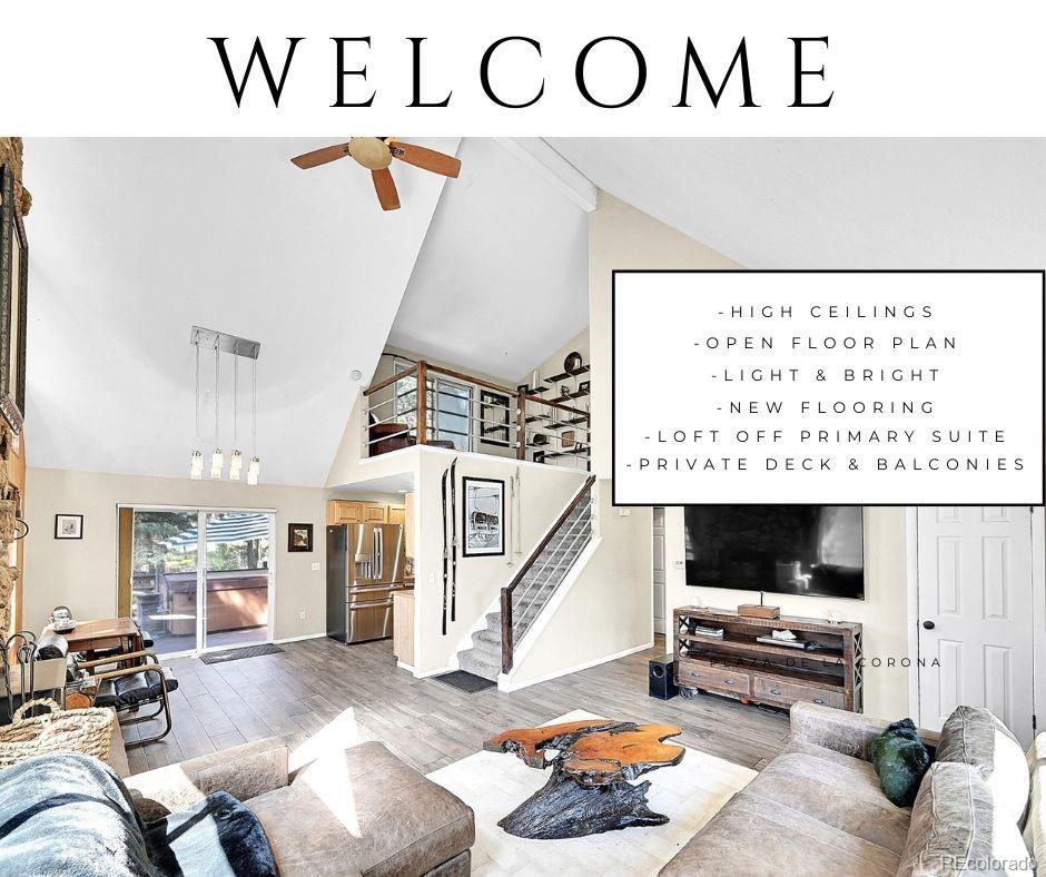 30997 Witteman Road Conifer, CO 80433 - Photo 10 of 39 a living room with furniture and a flat screen tv