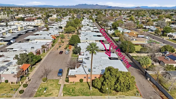 an aerial view of a city
