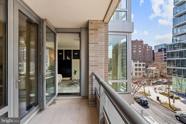 a view of city from balcony