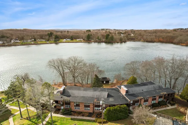 a view of lake with mountain