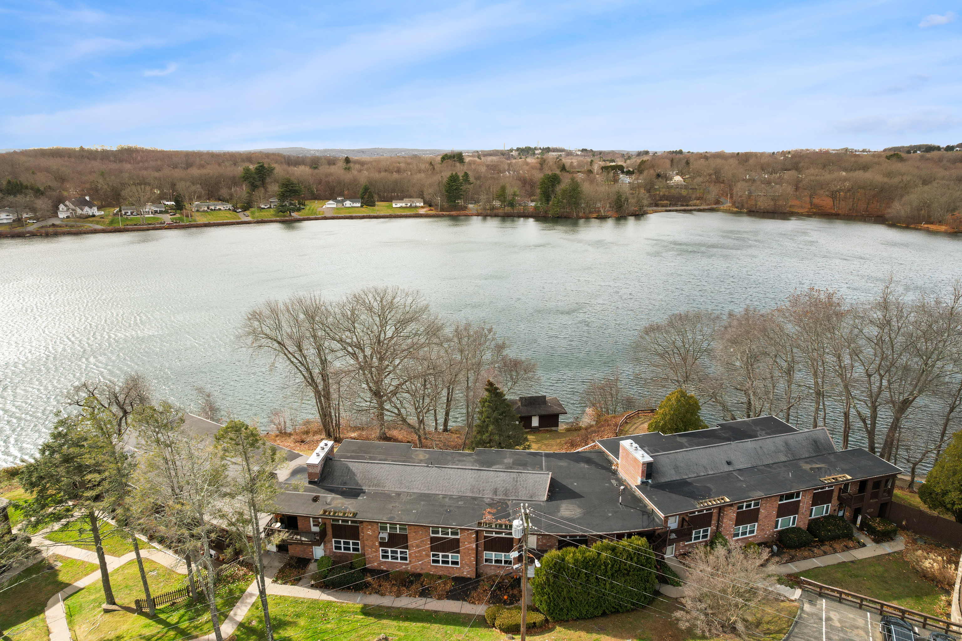 a view of lake with mountain