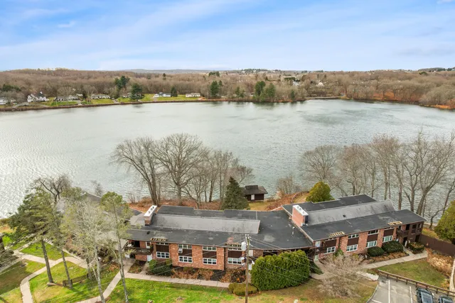 a view of lake with mountain