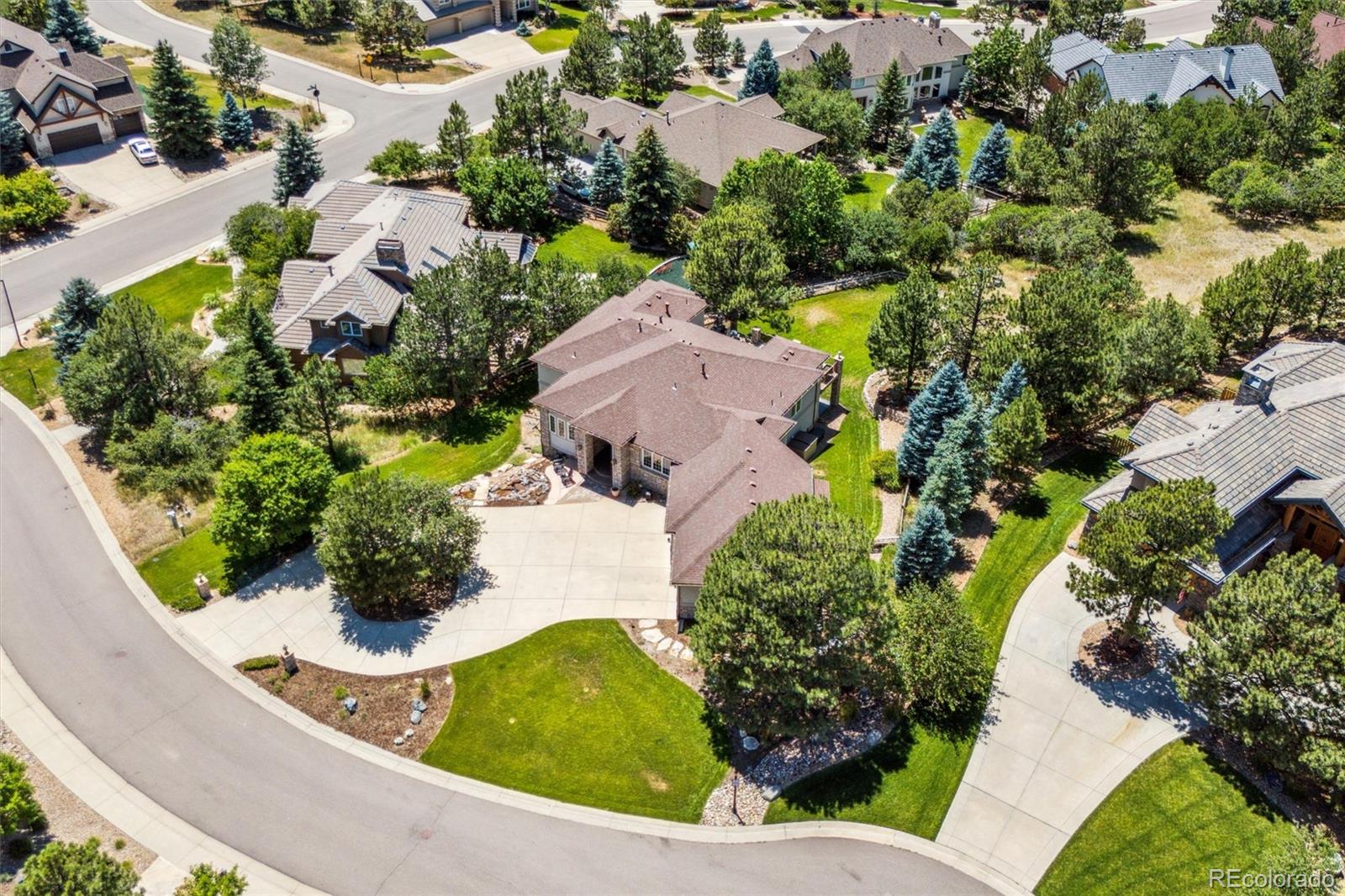 5159 Warbler Court Parker, CO 80134 - Photo 47 of 50 an aerial view of residential house with outdoor space and trees all around