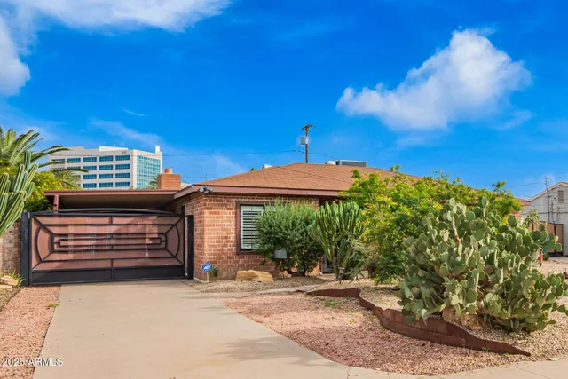 a view of a road with a yard