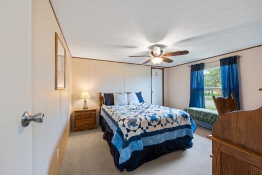7112 Cobb Road Christiana, TN 37037 - Photo 10 of 22 a bedroom with a large bed and a chandelier
