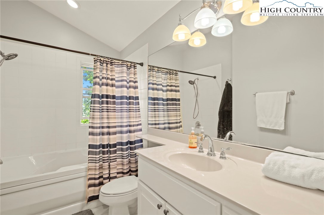 920-918 Pine Ridge Road Beech Mountain, NC 28604 - Photo 22 of 39 a bathroom with a sink a toilet and shower