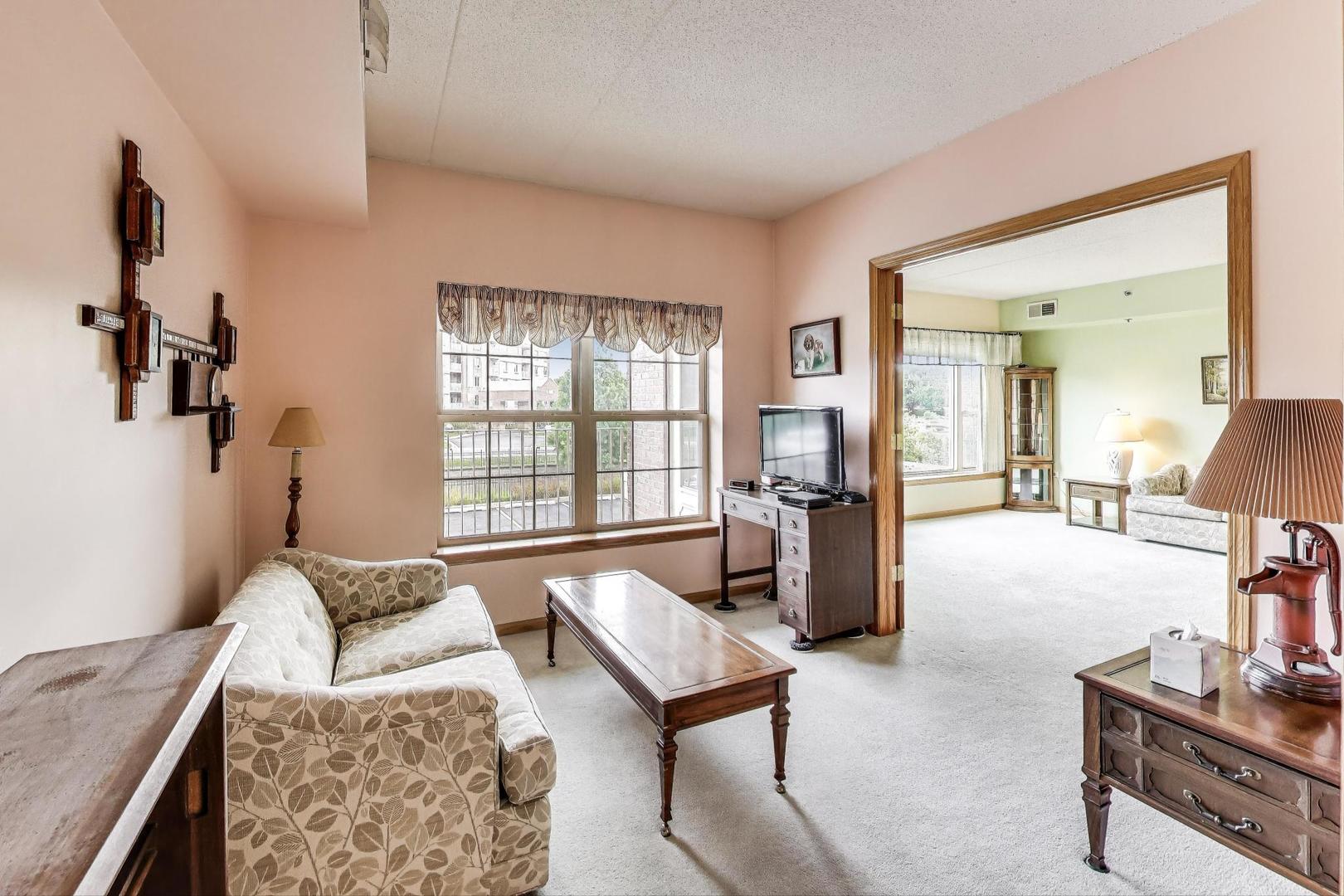 1200 South Prospect Avenue, Unit 108 Elmhurst, IL 60126 - Photo 9 of 19 a bedroom with furniture and a window