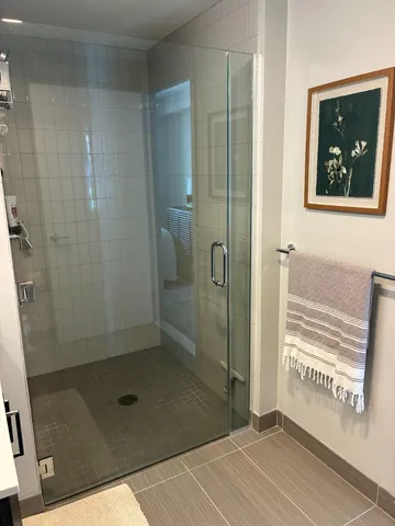 a bathroom with a shower