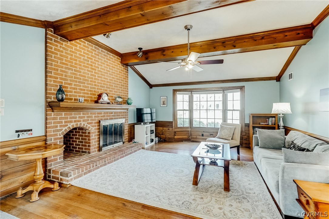 1810 Locust Hill Road Henrico, VA 23238 - Photo 15 of 41 Spacious family room with vaulted, beamed ceiling,