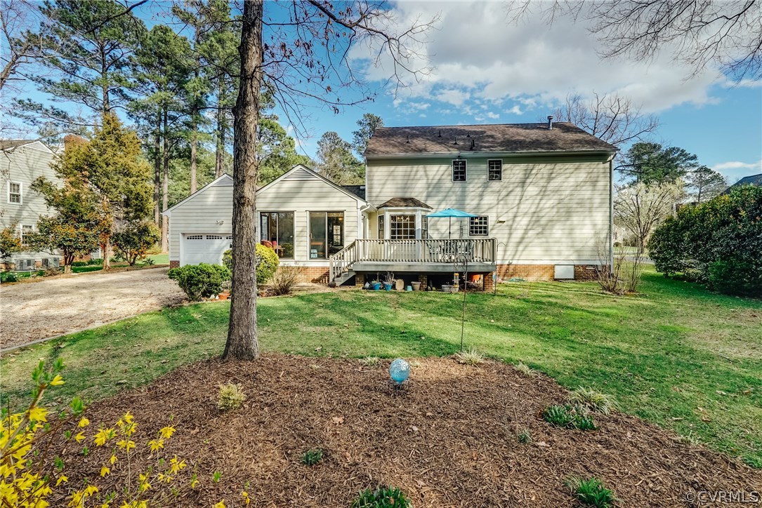 1810 Locust Hill Road Henrico, VA 23238 - Photo 38 of 41 Rear view of half-acre lot with spacious deck