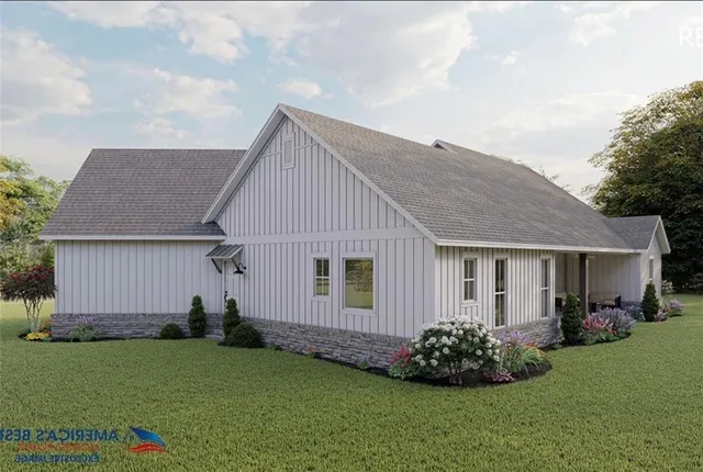 a view of a house with garden